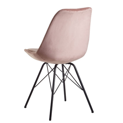 Nancy's Infias Eetkamerstoelen - Set van 2 - Roze / Zwart - Fluweel