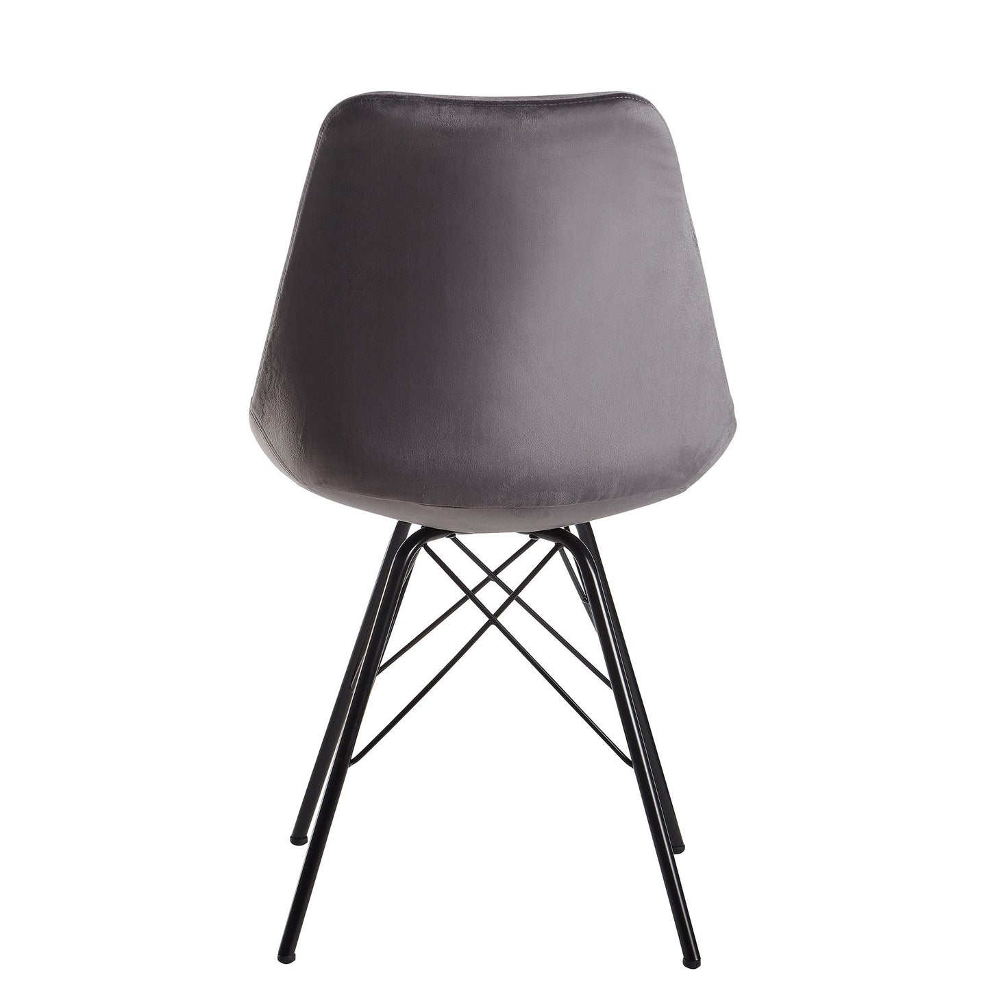 Nancy's Eulalia Eetkamerstoelen - Set van 2 - Grijs / Zwart - Fluweel