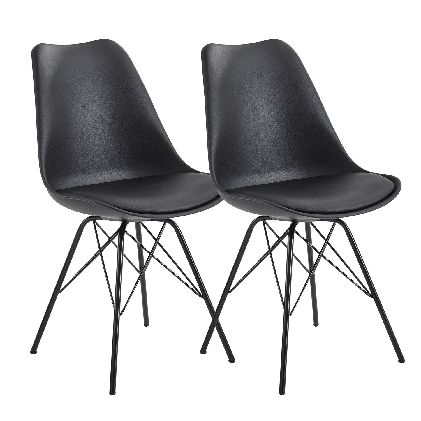 Nancy's Torredeita Eetkamerstoelen - Set van 2 - Zwart - Kunstleer