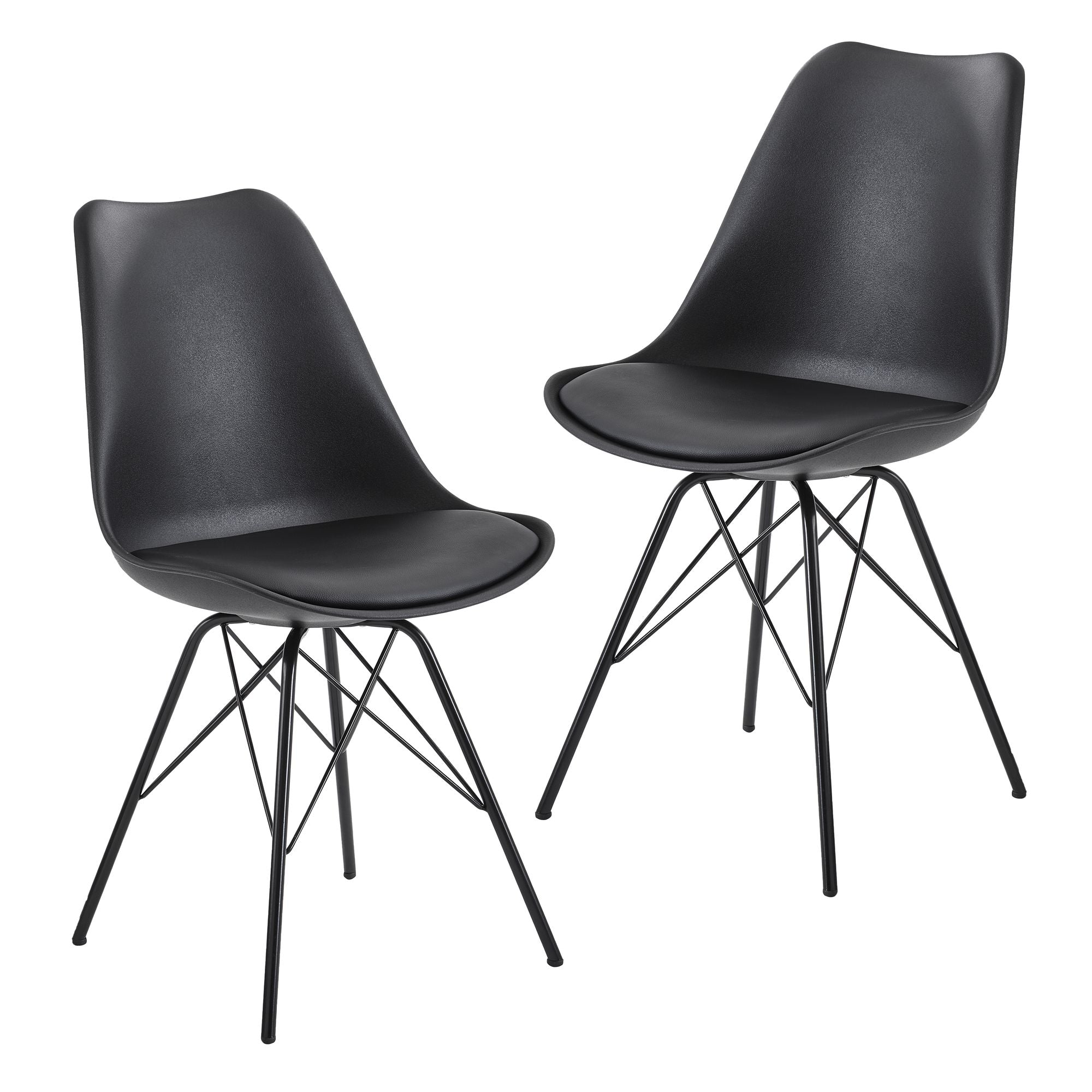 Nancy's Torredeita Eetkamerstoelen - Set van 2 - Zwart - Kunstleer