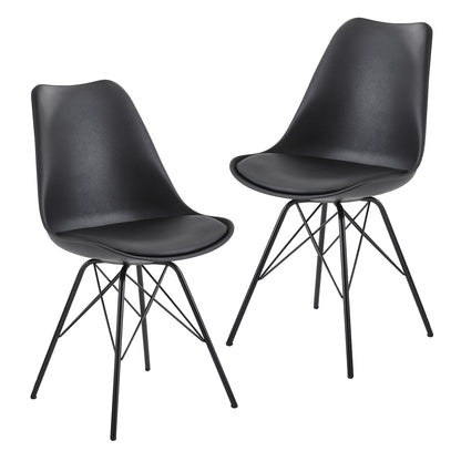 Nancy's Torredeita Eetkamerstoelen - Set van 2 - Zwart - Kunstleer