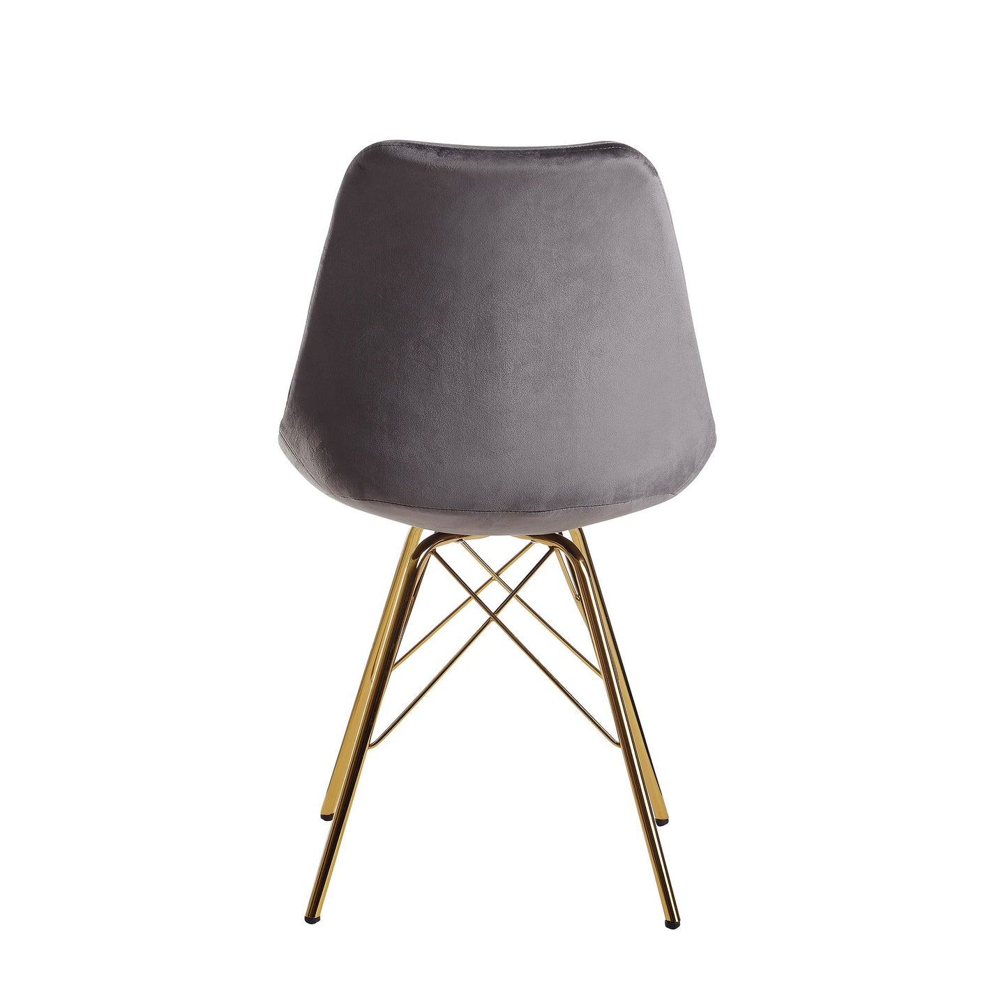 Nancy's Eulalia Eetkamerstoelen - Set van 2 - Grijs / Goud - Fluweel