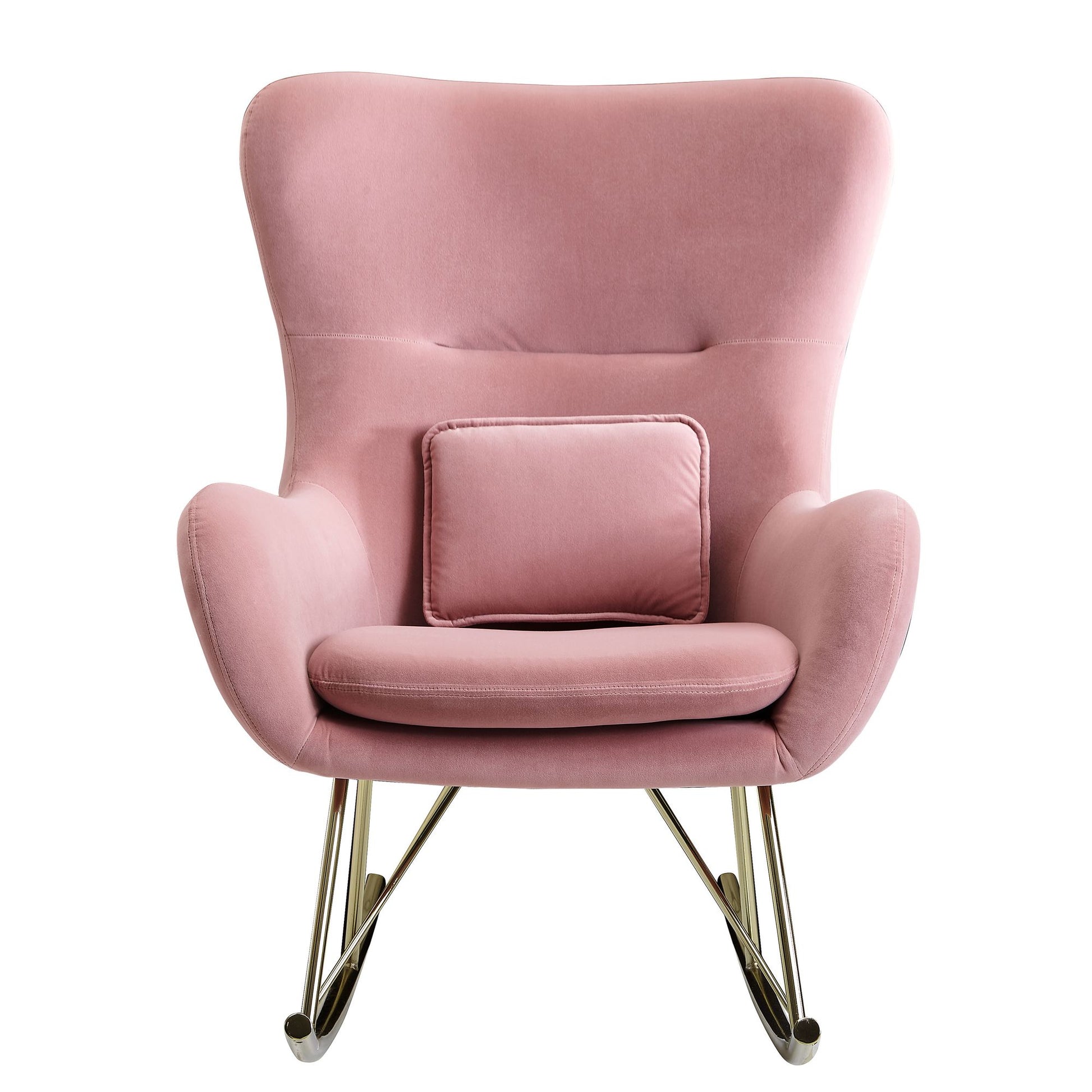 Nancy's Meios Schommelstoel - Loungestoel - Relaxstoel - Roze / Goud - Fluweel