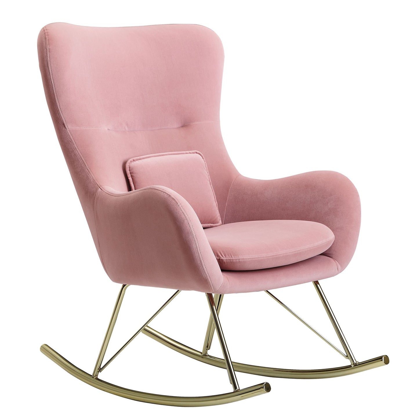 Nancy's Meios Schommelstoel - Loungestoel - Relaxstoel - Roze / Goud - Fluweel