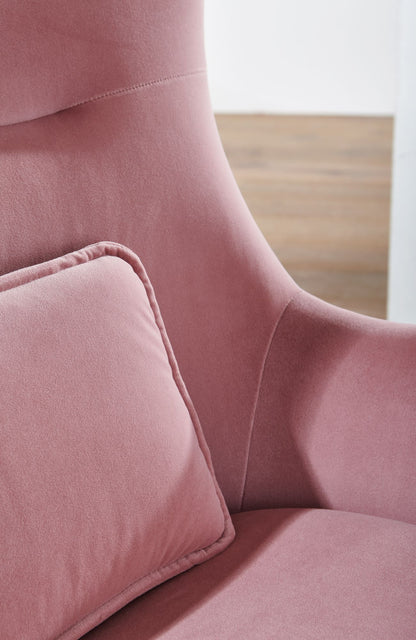 Nancy's Meios Schommelstoel - Loungestoel - Relaxstoel - Roze / Goud - Fluweel