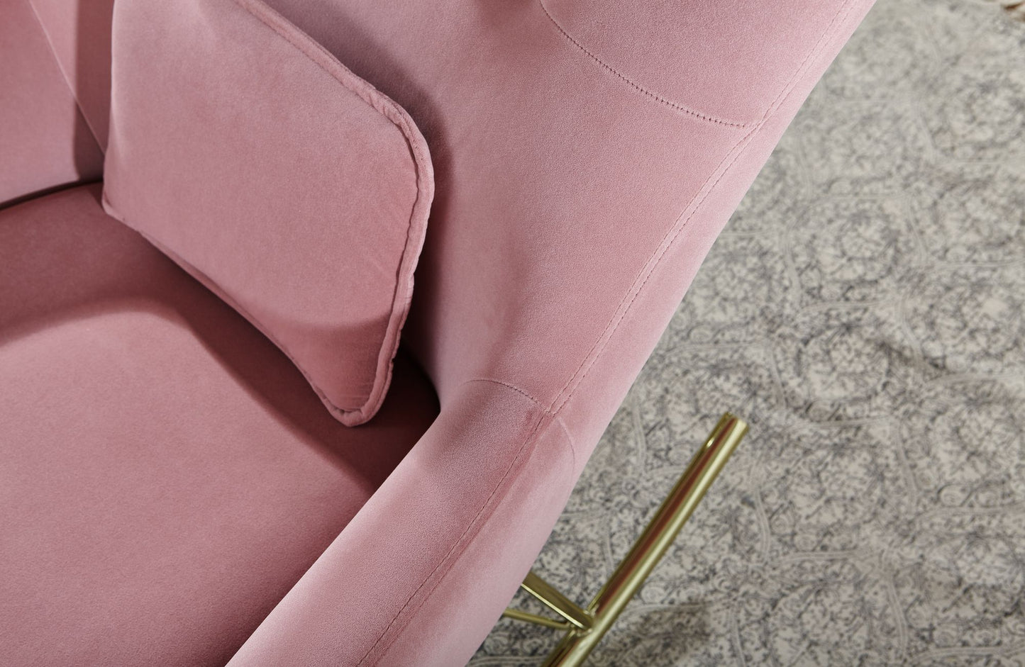 Nancy's Meios Schommelstoel - Loungestoel - Relaxstoel - Roze / Goud - Fluweel