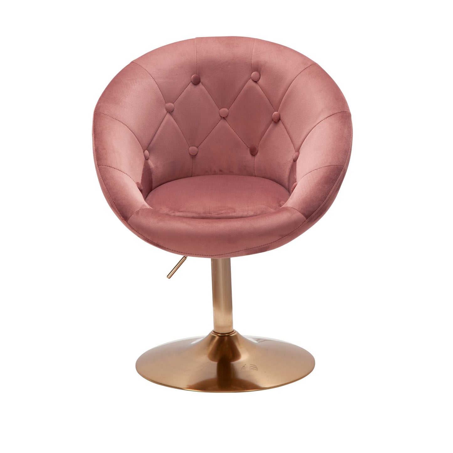 Nancy's Torredeita Fauteuil - Relax Stoel - Loungestoel - Chesterfield Patroon - Roze / Goud - Fluweel