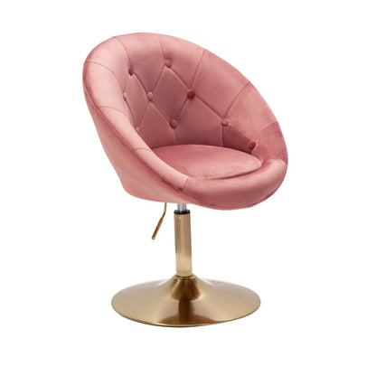 Nancy's Torredeita Fauteuil - Relax Stoel - Loungestoel - Chesterfield Patroon - Roze / Goud - Fluweel