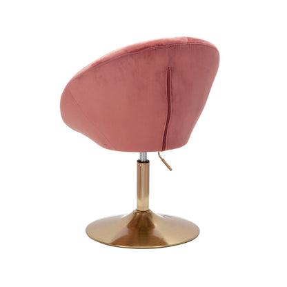 Nancy's Torredeita Fauteuil - Relax Stoel - Loungestoel - Chesterfield Patroon - Roze / Goud - Fluweel