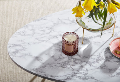 Nancy's Verdro Coffee table - Coffee table - White / Gold - Marble look / Steel - 120 x 40 x 60 cm