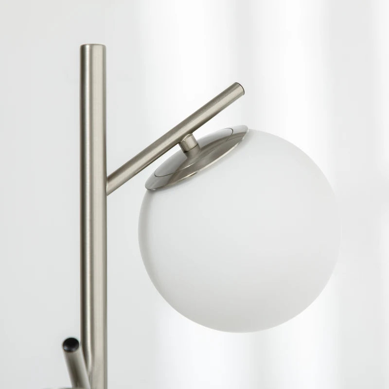 Nancy's Ardea Vloerlamp - Staande Lamp - Zilver / Wit - Glas / Staal