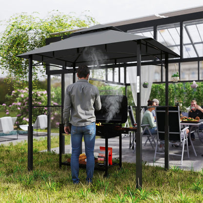 Nancy's Caianello Bbq Overkapping - Barbecue Paviljoen - Bbq afdak - Grijs - ± 240 x 150 x 250 cm