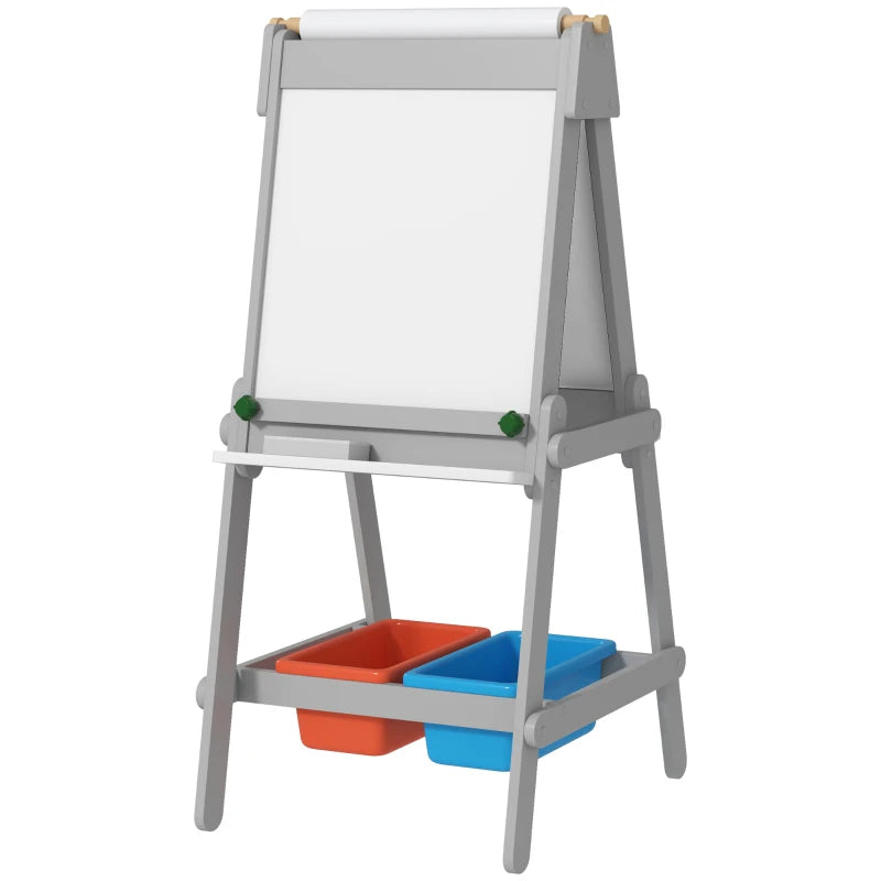 Nancy's Faron Krijtbord voor Kinderen - Whiteboard - Kleurbord voor Kinderen - 3-in-1 Ontwerp - Grijs