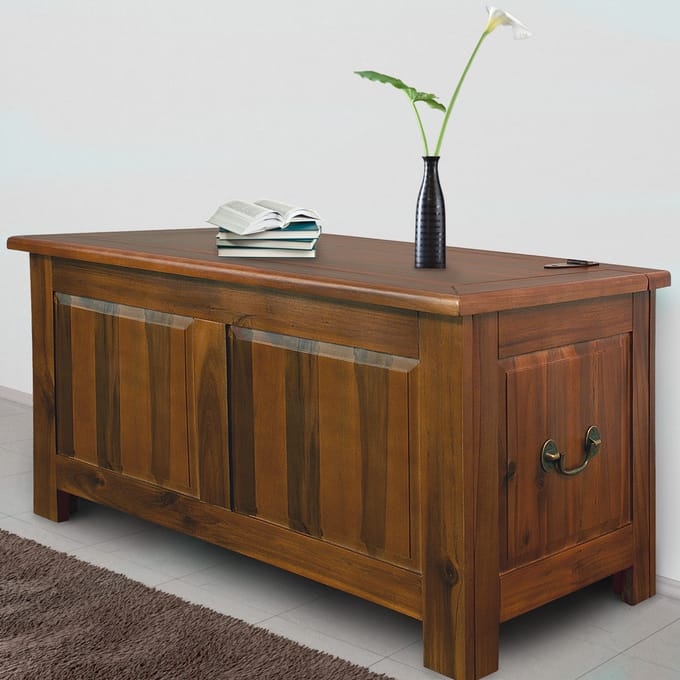 Nancy's Sanibel Opbergkist - Houten Kist - Salontafel - Tafelkist - Dressoir - Acaciahout - ± 85 x 45 x 50 cm