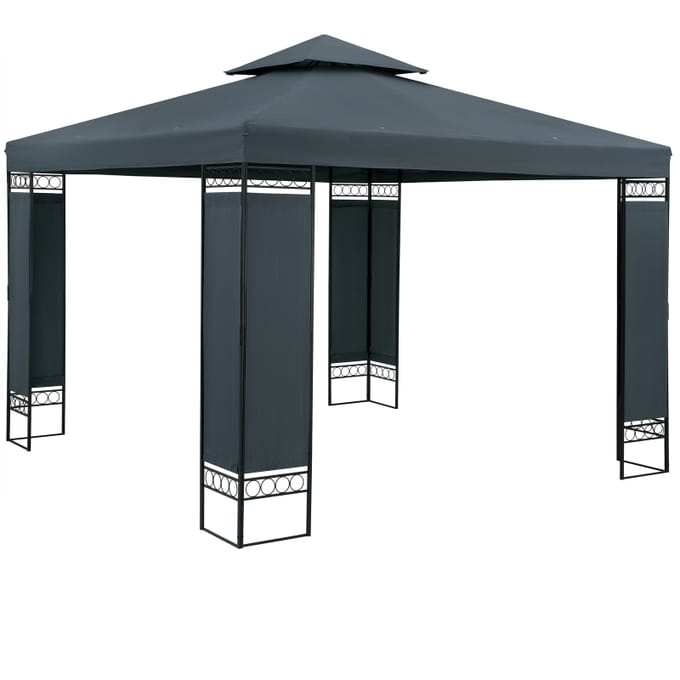 Pavillon Merufe de Nancy - Tente de Fête - Pavillon de Jardin - Anthracite - 300 x 300 x 260 cm