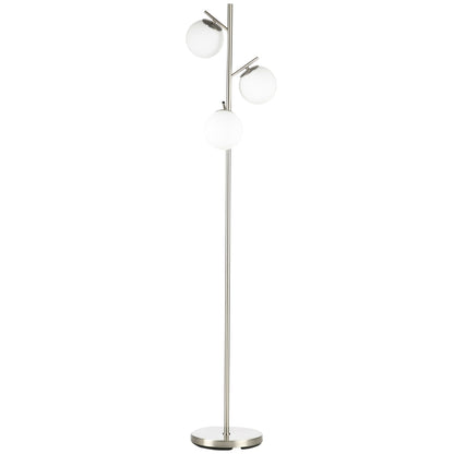 Nancy's Ardea Vloerlamp - Staande Lamp - Zilver / Wit - Glas / Staal