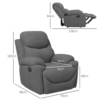 Nancy's Bustos Relaxfauteuil - Relaxstoel - Ligstoel - Verstelbare Rugleuning - Grijs - Linnen