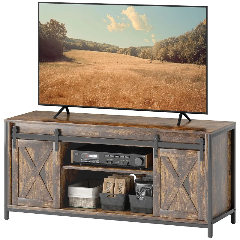 Nancy's Bustelo TV Meubel - TV Kast - Lowboard - Bruin / Zwart - ± 120 x 40 x 55 cm