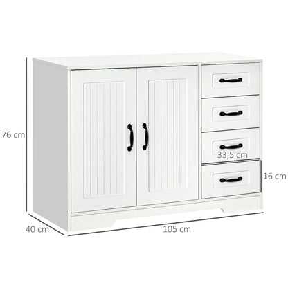 Nancy's Aidone Commode - Dressoir - Sideboard - Opbergkast - Wit - ± 105 x 40 x 75 cm