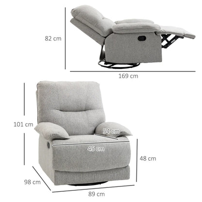 Nancy's Beselga Relaxfauteuil - Relaxstoel - Verstelbare Rugleuning - Voetensteun - Lichtgrijs