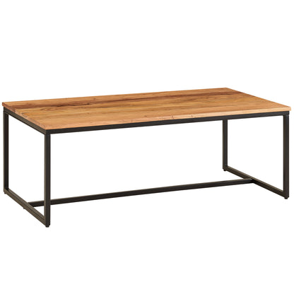 Nancy's Soeima Salontafel - Koffietafel - Bruin / Zwart - Massief Acaciahout / Staal - 110 x 60 x 40 cm