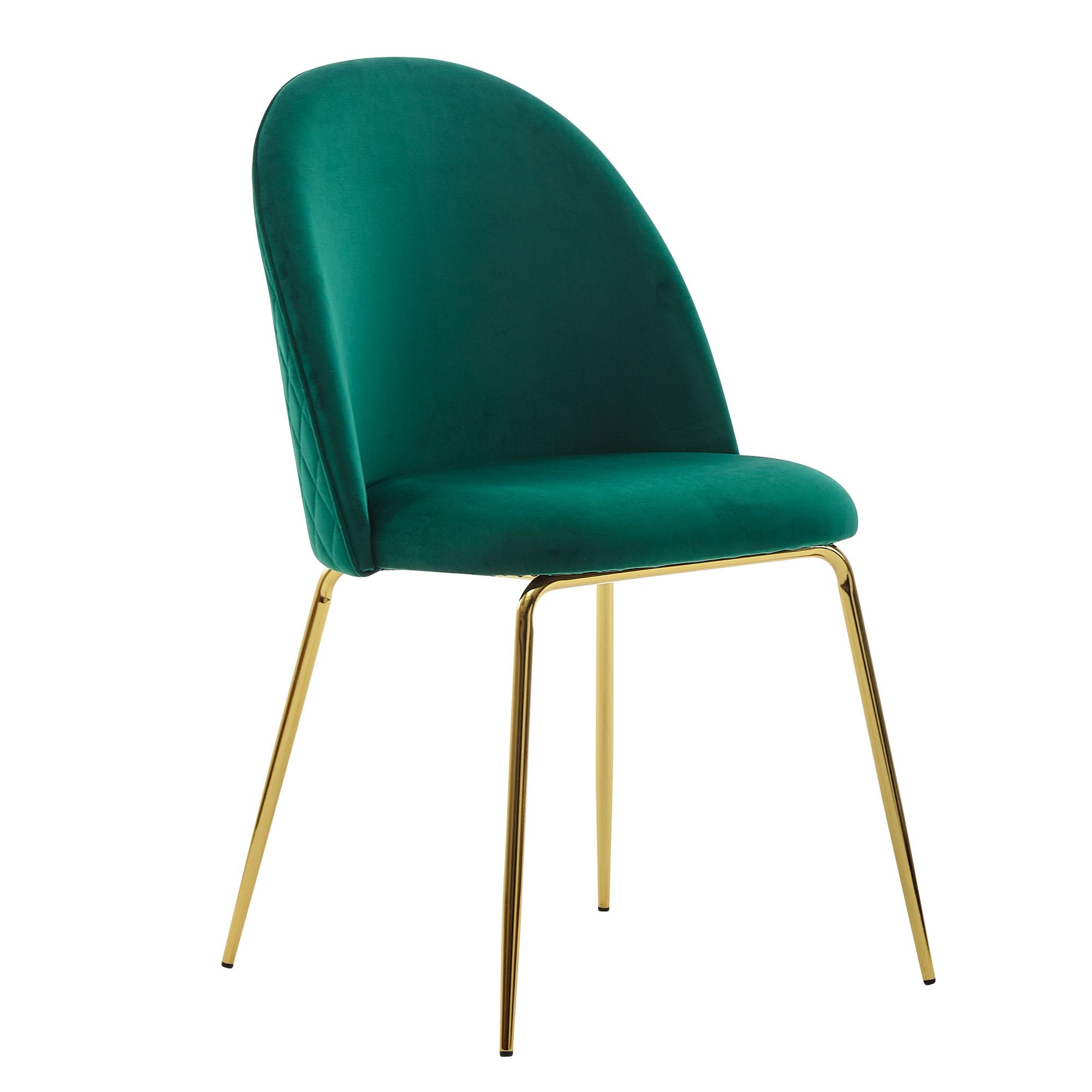 Chaise de salle à manger Fornelo de Nancy - Lot de 2 - Vert / Or - Velours