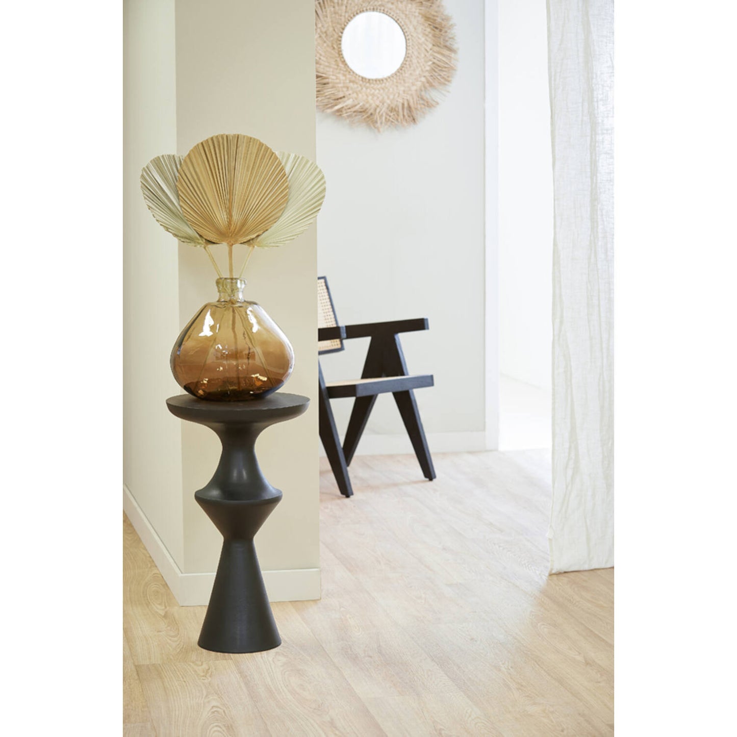 Nancy's Juncais Side table - Steel - Matt Black - ± 40 x 15 x 65 cm