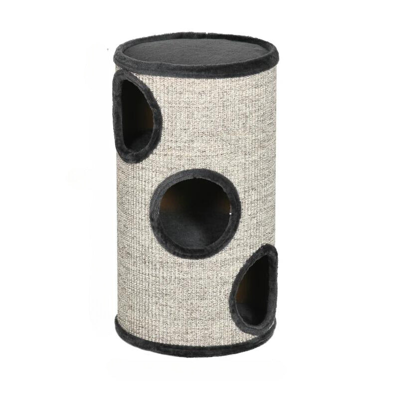 Nancy's Valpacos Scratching Post - Cat Cave - Gray - Plush - Ø 38 x 70 cm