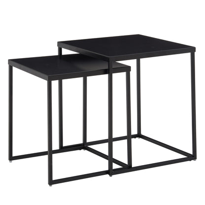 Nancy's Cela Salontafel Set - Bijzettafel Set - Koffietafel - Zwart - Staal