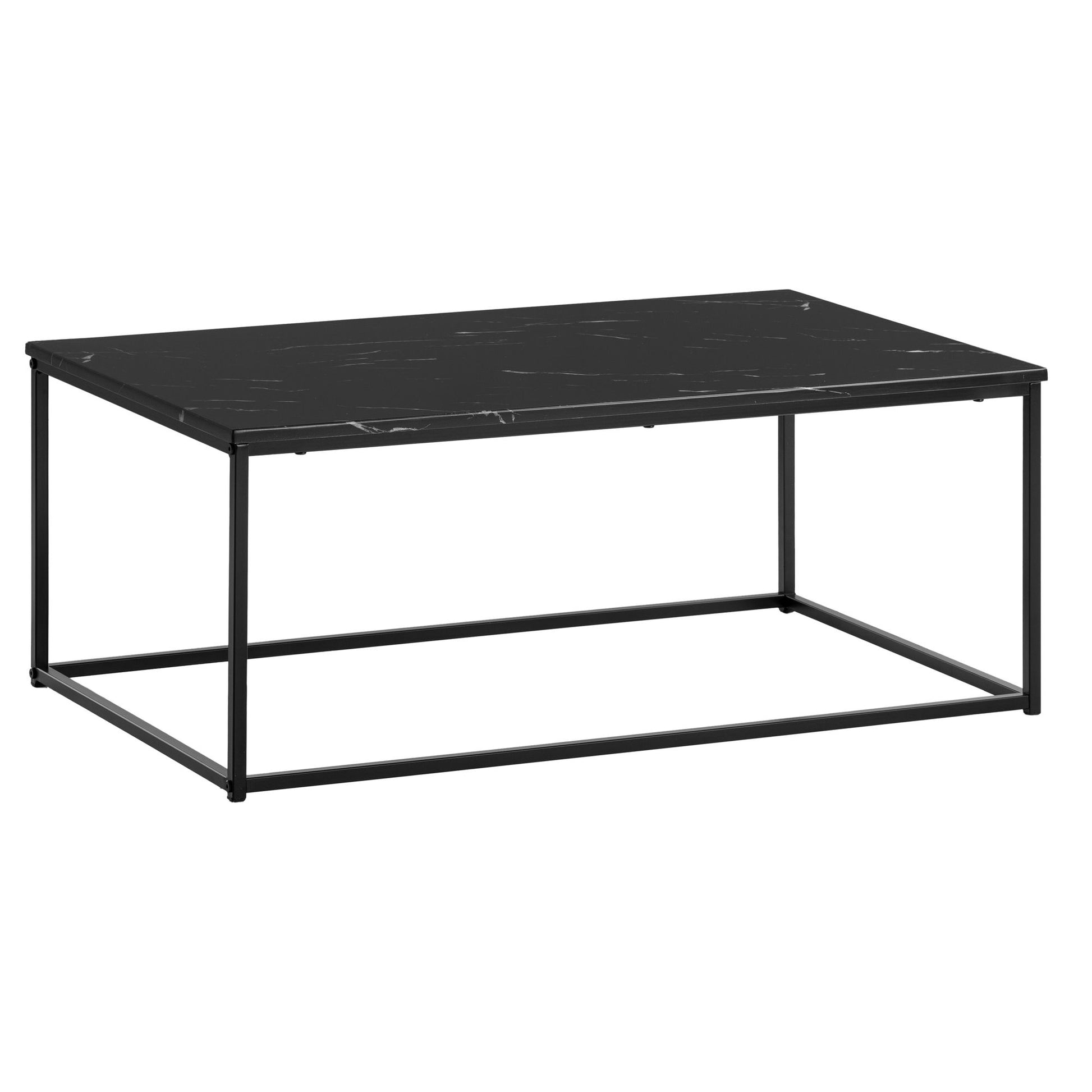 Nancy's Nogueira Salontafel - Koffietafel - Zwart - Marmerlook - Staal - 100 x 60 x 40 cm