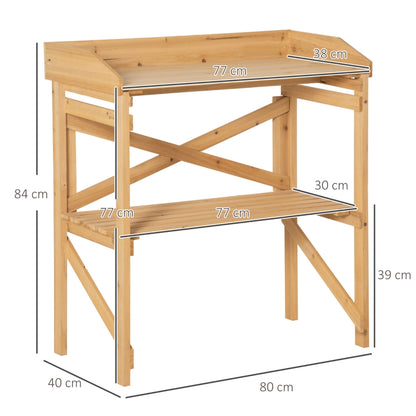 Nancy's Galicie Planttafel - Tuinwerktafel - Werktafel - Dennenhout - ± 80 x 40 x 85 cm