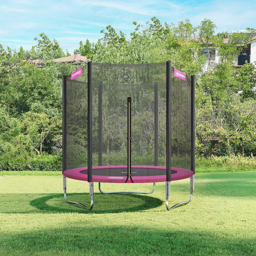 Nancy's Fiães Trampoline met Veiligheidsnet - Roze / Zwart - ± Ø 180 cm