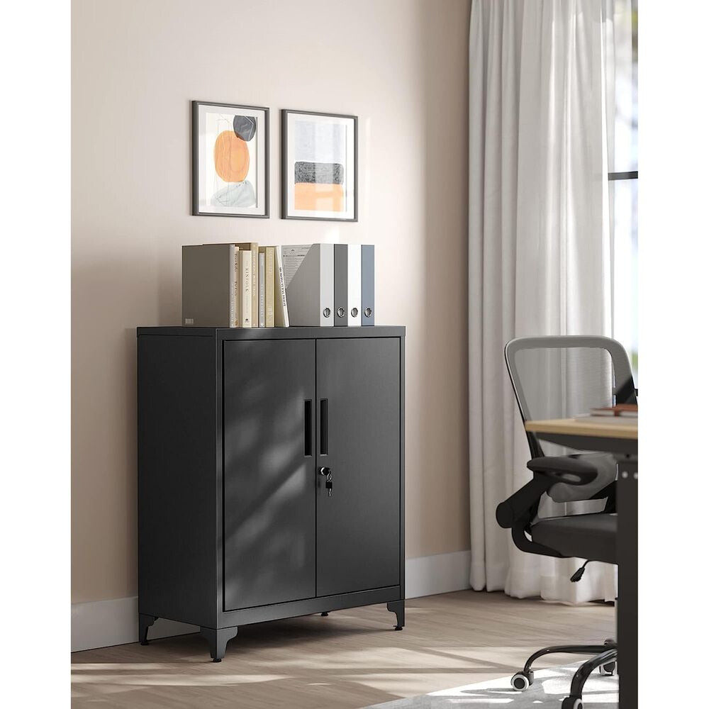 Nancy's Tenderden Filing cabinet - Office cabinet - Black - Steel - Modern - Industrial - 80 x 40 x 90 cm