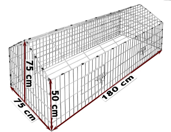 Nancy's Agerola Kippenren - Konijnenren - Dierenren - Incl. Zonbescherming - 180 x 75 x 75 cm