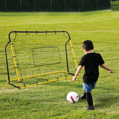 Nancy's Bolsena Voetbalgoal - Voetbaldoel - Voetbalnet - Verstelbare Hoek - Geel / Zwart - ± 185 x 60 x 125 cm