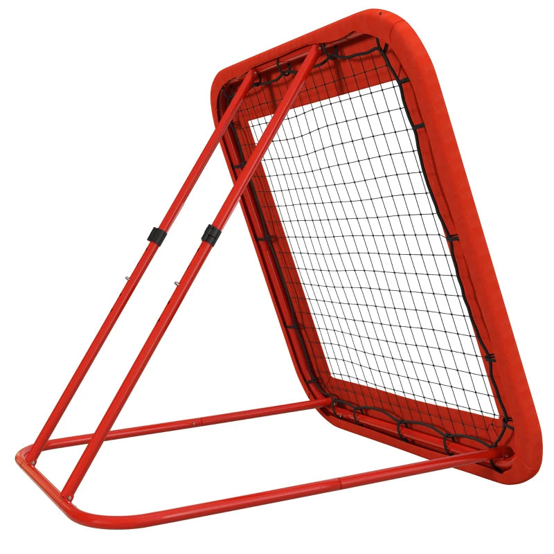 Nancy's Bozen Voetbaldoel - Voetbalgoal - Voetbalnet - Verstelbare Hoek - Rood - ± 130 x 120 x 108-120 cm