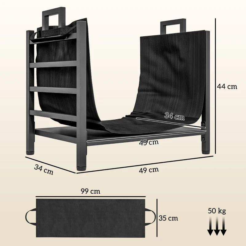 Nancy's Estevao Haardhoutrek - Houtopslag - Haardhoutopslag - Zwart - Staal