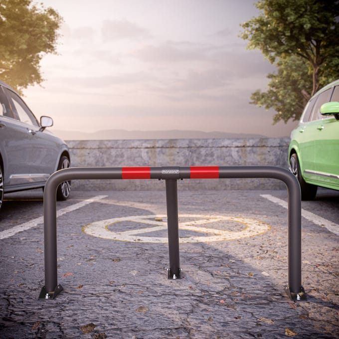 Nancy's Moinhos Parkeerplaats barrière boog - Slagboom voor parkeerterreinen - Zilver / Rood - ± 75 x 45 cm