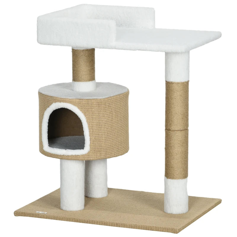 Nancy's Veigalila Scratching post - Cat tree - Cat bed - Brown / White - ± 70 x 50 x 80 cm