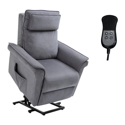 Nancy's Lavacolhos Sta op stoel - Opsta stoel - Seniorenstoel - Massagestoel - Relaxfauteuil - Grijs - Linnen