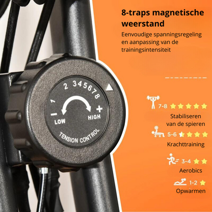 Nancy's Ayas Hometrainer - Fietstrainer - Met LCD-Monitor - Verstelbare weerstand - In Hoogte Verstelbaar - Rood / Zwart