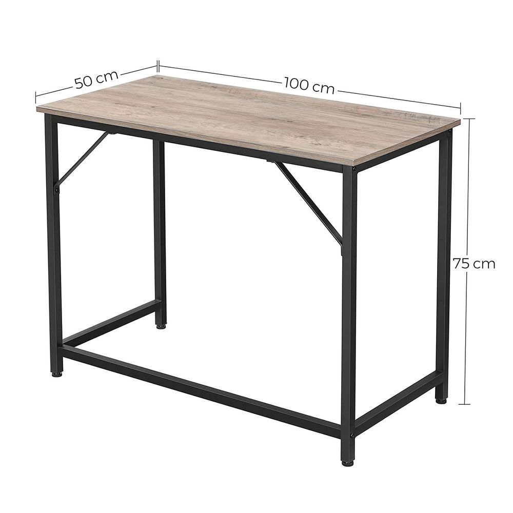 Nancy's Arola Bureau - Computertafel - Laptoptafel - Grijs / Zwart - 100 x 50 x 75 cm