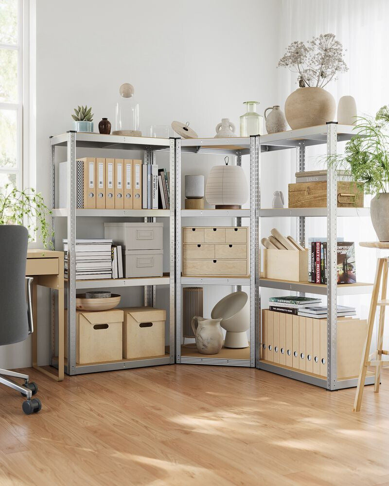 Nancy's Bressanone Shelving Unit - Corner Cabinet - Storage Cabinet - Shelving Rack - Silver