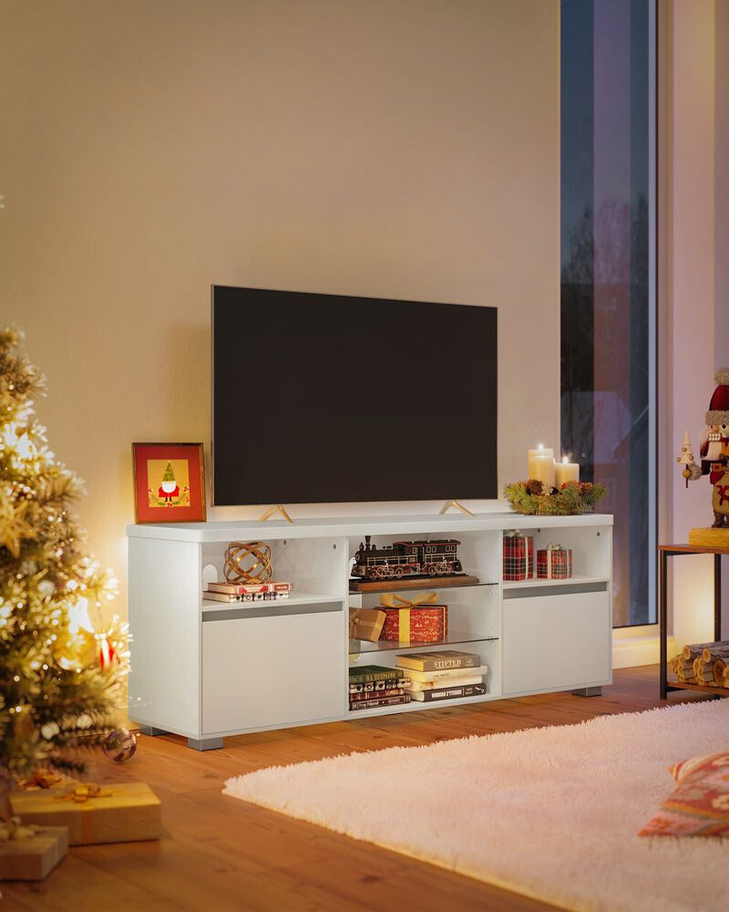 Nancy's Codal TV Meubel - TV Kast - LED Verlichting - Wit - 40 x 160 x 60 cm