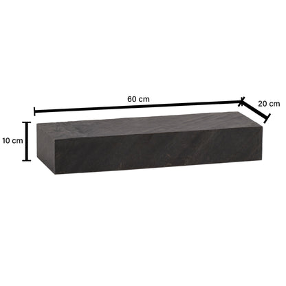 Nancy's Bogalhal Wandplank - Wandrek - Zwevende Plank - Antraciet - Mangohout - ± 60 x 20 x 10 cm