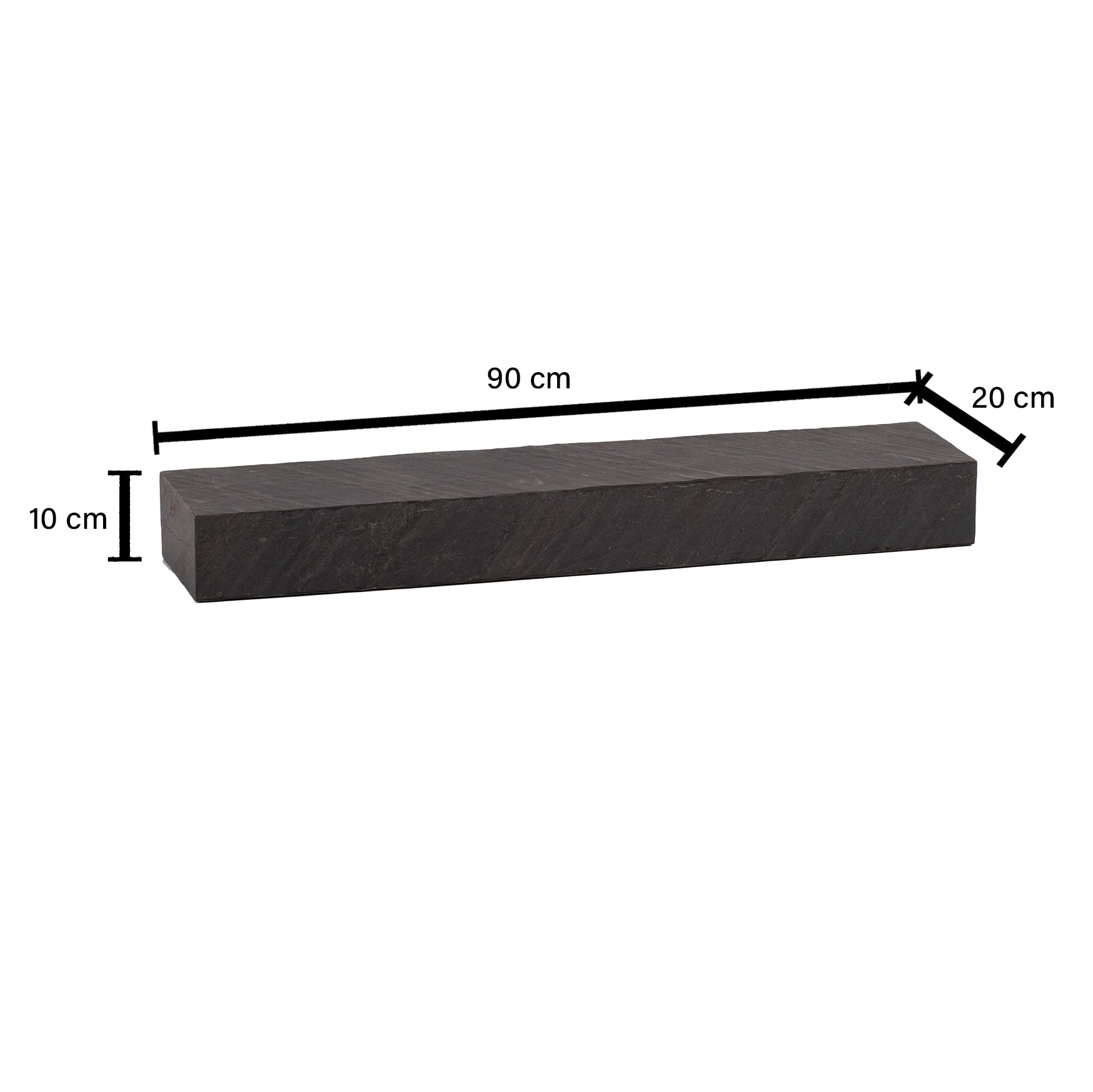 Nancy's Cerejo Wandplank - Wandrek - Zwevende Plank - Antraciet - Mangohout - 90 x 20 x 10 cm