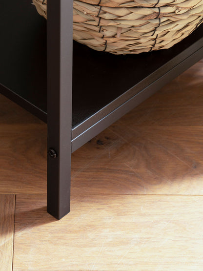 Nancy's Ermida Sidetable - Table console - Table d'appoint - Marron / Noir - Rotin / MDF / Acier - 100 x 30 x 75 cm