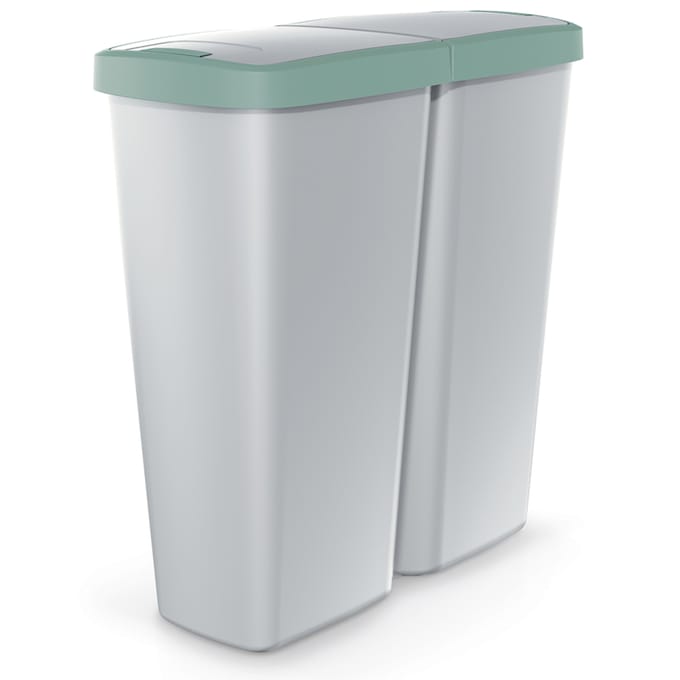 Nancy's Accadia Duo Waste Bin - Garbage Bin - Gray / Green - 50 liters