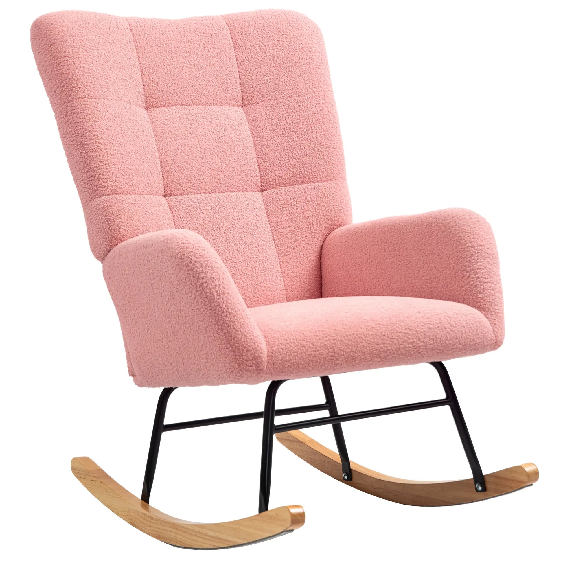 Nancy's Anais Schommelstoel - Loungestoel - Relaxstoel - Roze - Teddystof