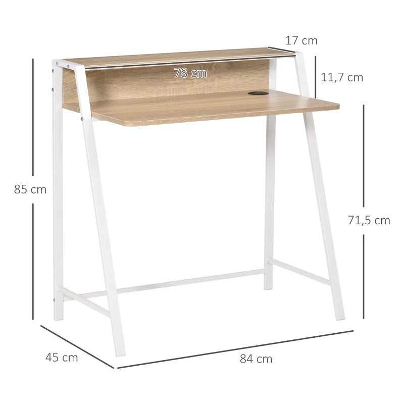 Nancy's Armeno Bureau - Computertafel - Laptoptafel - Wit / Eik - MDF / Staal - ± 85 x 45 x 85 cm Copy